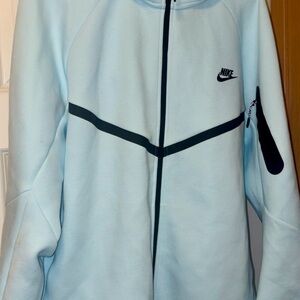 Nike Light Blue and Black Full-Zip Hoodie